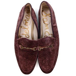 Sam Edelman Velvet Embossed Loafers Flats Mauve